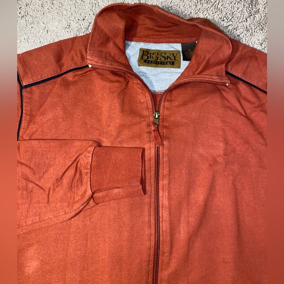 Big Sky Outfitters Men’s Rust Brown Full Zip Casual Track Style Jacket Size Med - Picture 2 of 11